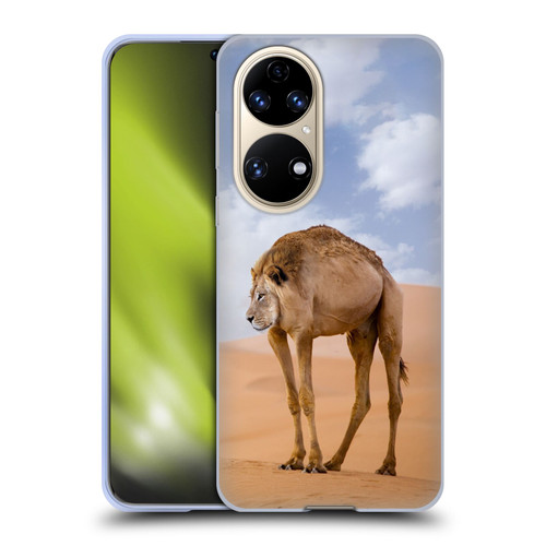 Pixelmated Animals Surreal Wildlife Camel Lion Soft Gel Case for Huawei P50