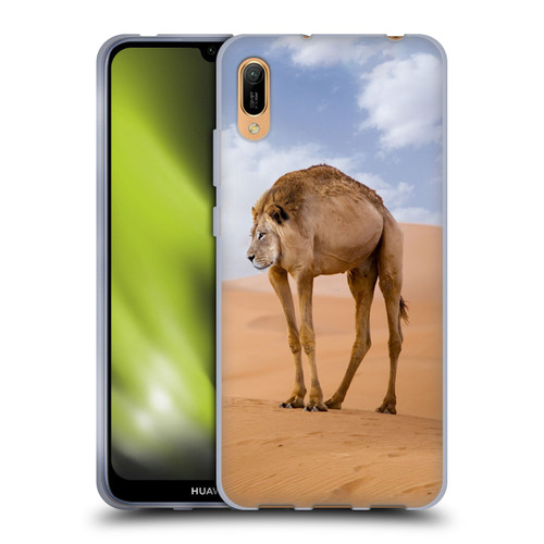 Pixelmated Animals Surreal Wildlife Camel Lion Soft Gel Case for Huawei Y6 Pro (2019)