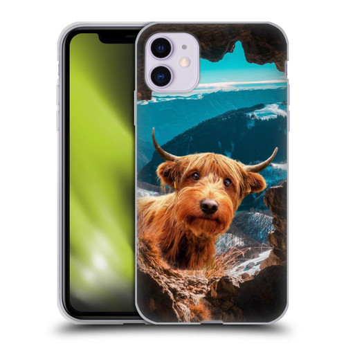 Pixelmated Animals Surreal Wildlife Cowpup Soft Gel Case for Apple iPhone 11