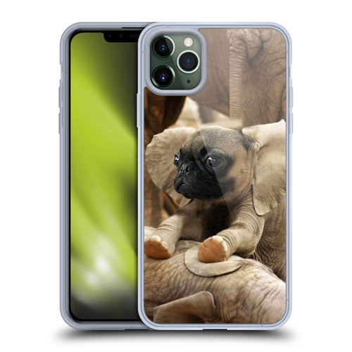 Pixelmated Animals Surreal Wildlife Pugephant Soft Gel Case for Apple iPhone 11 Pro Max