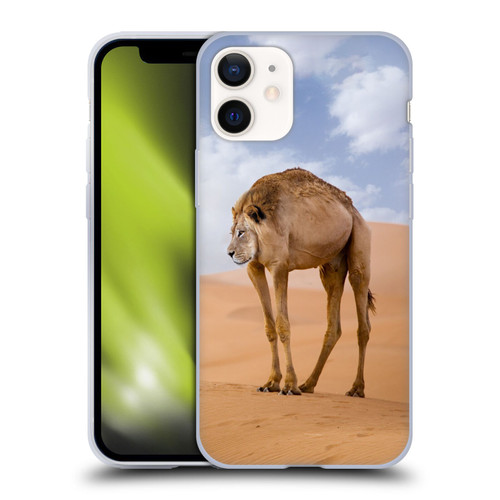 Pixelmated Animals Surreal Wildlife Camel Lion Soft Gel Case for Apple iPhone 12 Mini