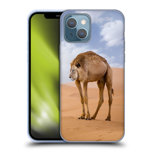 Pixelmated Animals Surreal Wildlife Camel Lion Soft Gel Case for Apple iPhone 13