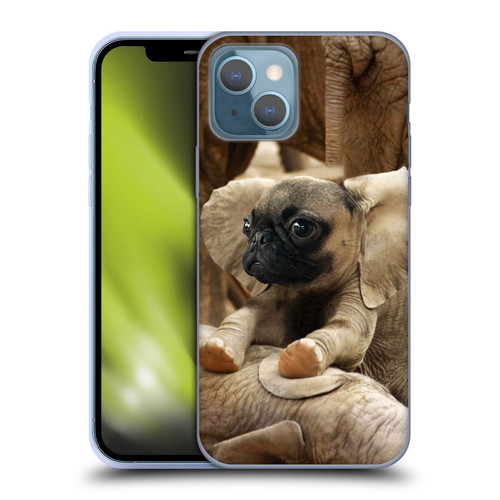Pixelmated Animals Surreal Wildlife Pugephant Soft Gel Case for Apple iPhone 13