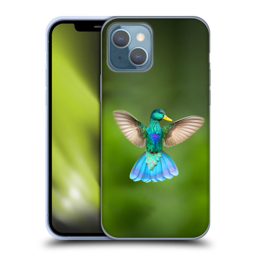 Pixelmated Animals Surreal Wildlife Quaking Bird Soft Gel Case for Apple iPhone 13