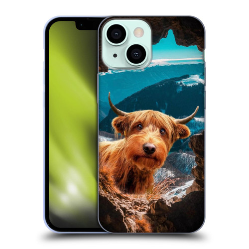 Pixelmated Animals Surreal Wildlife Cowpup Soft Gel Case for Apple iPhone 13 Mini