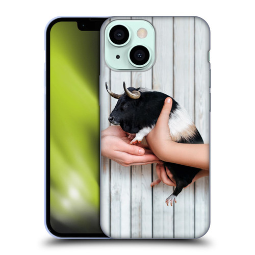 Pixelmated Animals Surreal Wildlife Guinea Bull Soft Gel Case for Apple iPhone 13 Mini