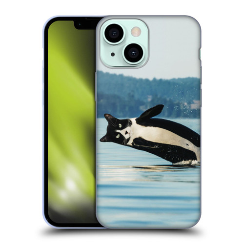Pixelmated Animals Surreal Wildlife Orcat Soft Gel Case for Apple iPhone 13 Mini