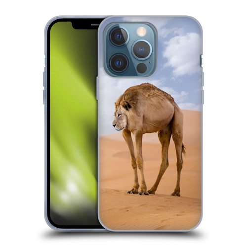 Pixelmated Animals Surreal Wildlife Camel Lion Soft Gel Case for Apple iPhone 13 Pro