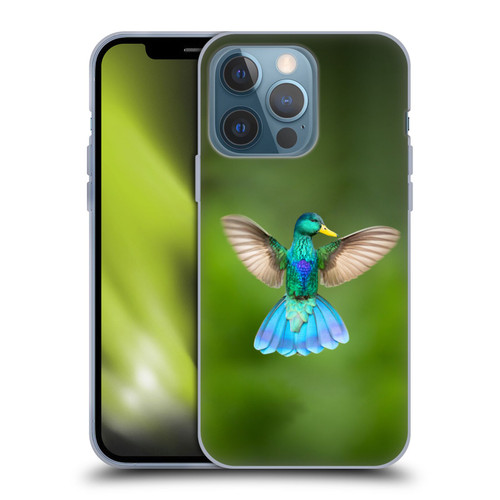 Pixelmated Animals Surreal Wildlife Quaking Bird Soft Gel Case for Apple iPhone 13 Pro