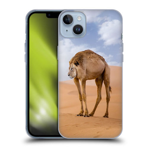 Pixelmated Animals Surreal Wildlife Camel Lion Soft Gel Case for Apple iPhone 14 Plus