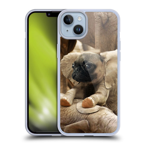 Pixelmated Animals Surreal Wildlife Pugephant Soft Gel Case for Apple iPhone 14 Plus