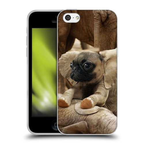 Pixelmated Animals Surreal Wildlife Pugephant Soft Gel Case for Apple iPhone 5c