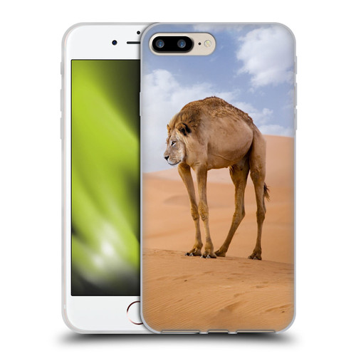 Pixelmated Animals Surreal Wildlife Camel Lion Soft Gel Case for Apple iPhone 7 Plus / iPhone 8 Plus