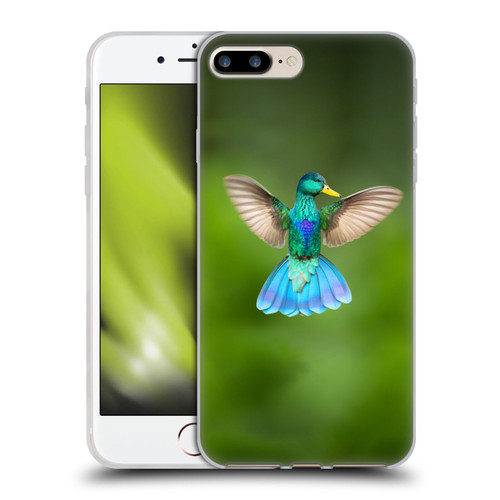 Pixelmated Animals Surreal Wildlife Quaking Bird Soft Gel Case for Apple iPhone 7 Plus / iPhone 8 Plus
