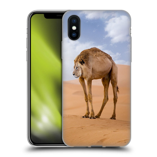 Pixelmated Animals Surreal Wildlife Camel Lion Soft Gel Case for Apple iPhone X / iPhone XS