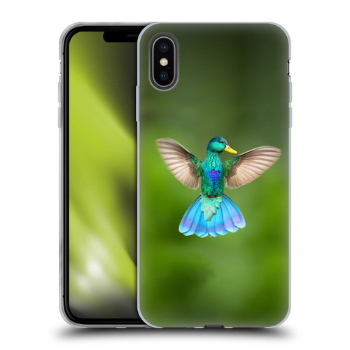 Pixelmated Animals Surreal Wildlife Quaking Bird Soft Gel Case for Apple iPhone XS Max