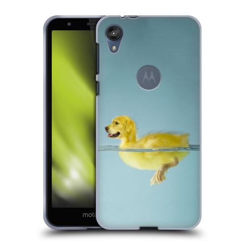 Pixelmated Animals Surreal Wildlife Dog Duck Soft Gel Case for Motorola Moto E6