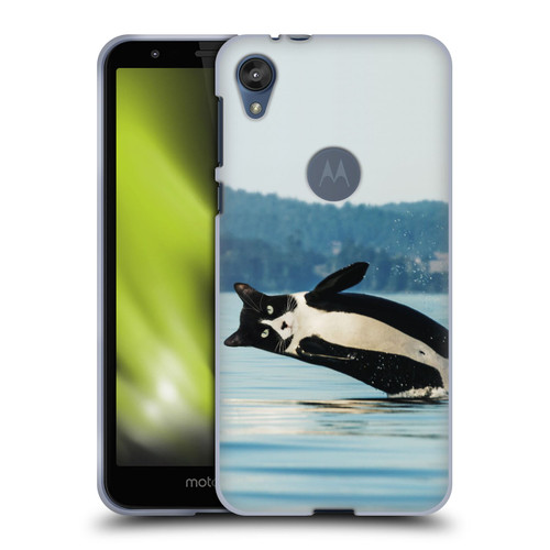 Pixelmated Animals Surreal Wildlife Orcat Soft Gel Case for Motorola Moto E6