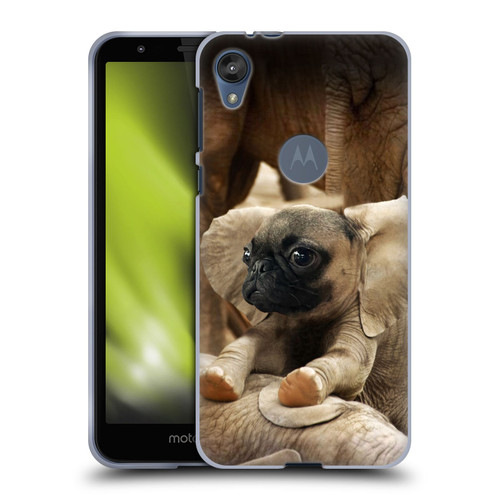 Pixelmated Animals Surreal Wildlife Pugephant Soft Gel Case for Motorola Moto E6