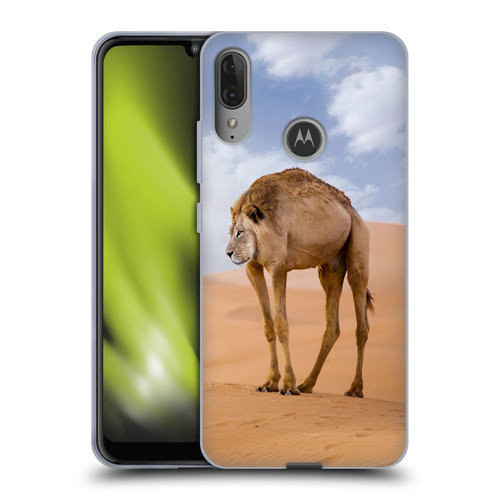 Pixelmated Animals Surreal Wildlife Camel Lion Soft Gel Case for Motorola Moto E6 Plus