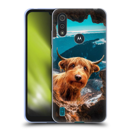 Pixelmated Animals Surreal Wildlife Cowpup Soft Gel Case for Motorola Moto E6s (2020)