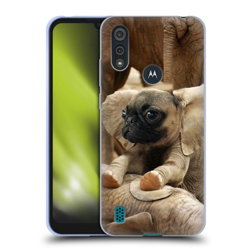 Pixelmated Animals Surreal Wildlife Pugephant Soft Gel Case for Motorola Moto E6s (2020)