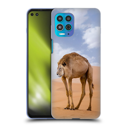 Pixelmated Animals Surreal Wildlife Camel Lion Soft Gel Case for Motorola Moto G100