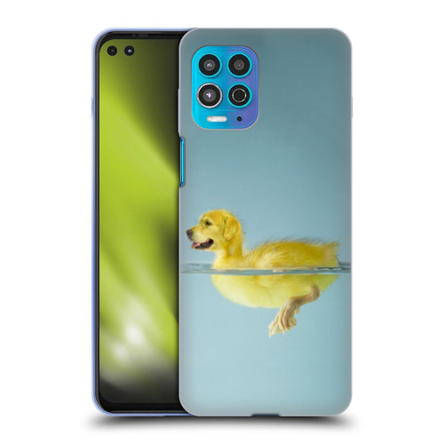 Pixelmated Animals Surreal Wildlife Dog Duck Soft Gel Case for Motorola Moto G100