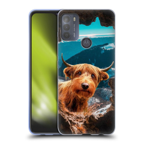 Pixelmated Animals Surreal Wildlife Cowpup Soft Gel Case for Motorola Moto G50
