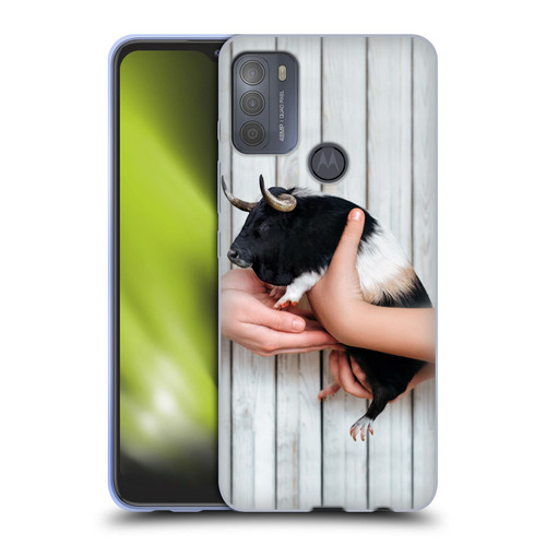 Pixelmated Animals Surreal Wildlife Guinea Bull Soft Gel Case for Motorola Moto G50