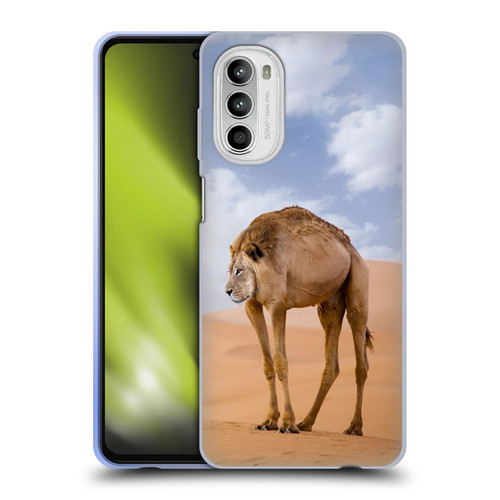 Pixelmated Animals Surreal Wildlife Camel Lion Soft Gel Case for Motorola Moto G52