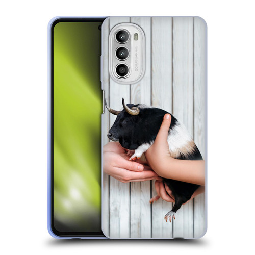 Pixelmated Animals Surreal Wildlife Guinea Bull Soft Gel Case for Motorola Moto G52