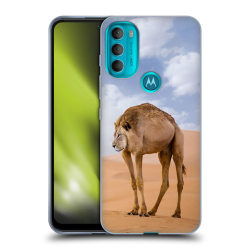 Pixelmated Animals Surreal Wildlife Camel Lion Soft Gel Case for Motorola Moto G71 5G