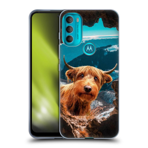 Pixelmated Animals Surreal Wildlife Cowpup Soft Gel Case for Motorola Moto G71 5G