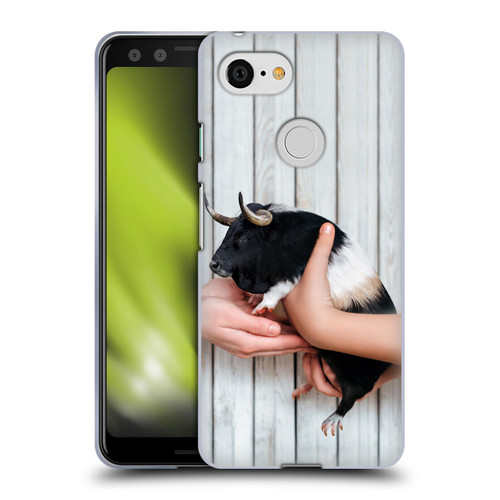 Pixelmated Animals Surreal Wildlife Guinea Bull Soft Gel Case for Google Pixel 3