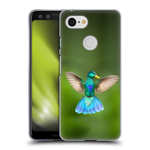 Pixelmated Animals Surreal Wildlife Quaking Bird Soft Gel Case for Google Pixel 3