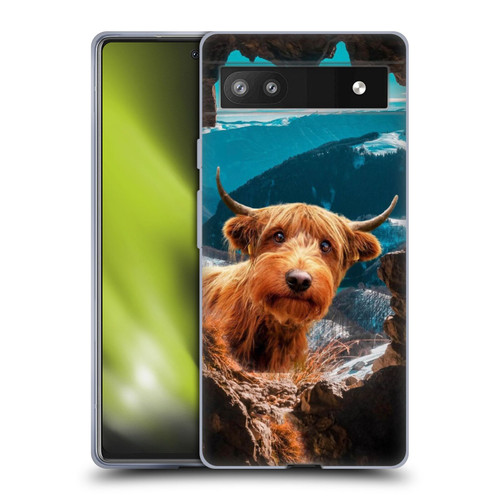 Pixelmated Animals Surreal Wildlife Cowpup Soft Gel Case for Google Pixel 6a