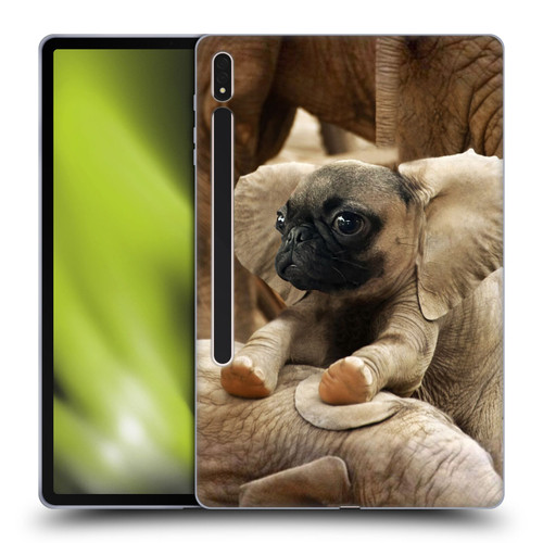 Pixelmated Animals Surreal Wildlife Pugephant Soft Gel Case for Samsung Galaxy Tab S8 Plus