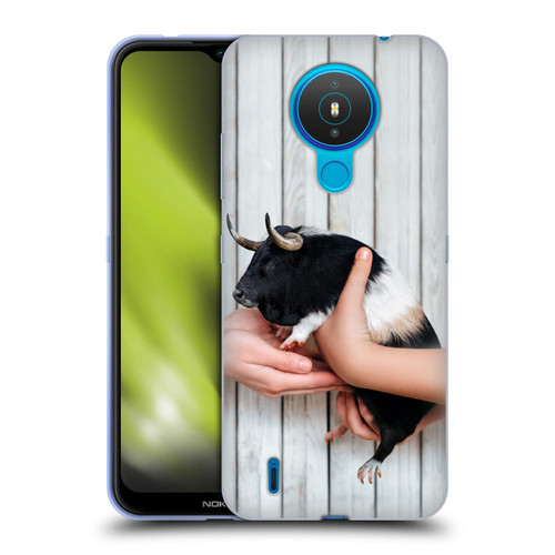 Pixelmated Animals Surreal Wildlife Guinea Bull Soft Gel Case for Nokia 1.4