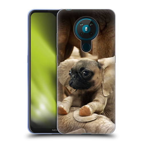Pixelmated Animals Surreal Wildlife Pugephant Soft Gel Case for Nokia 5.3