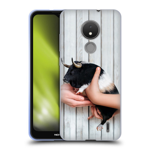 Pixelmated Animals Surreal Wildlife Guinea Bull Soft Gel Case for Nokia C21