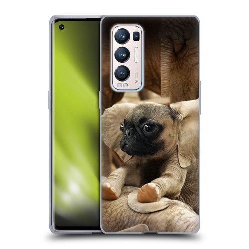 Pixelmated Animals Surreal Wildlife Pugephant Soft Gel Case for OPPO Find X3 Neo / Reno5 Pro+ 5G