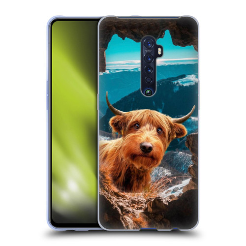 Pixelmated Animals Surreal Wildlife Cowpup Soft Gel Case for OPPO Reno 2
