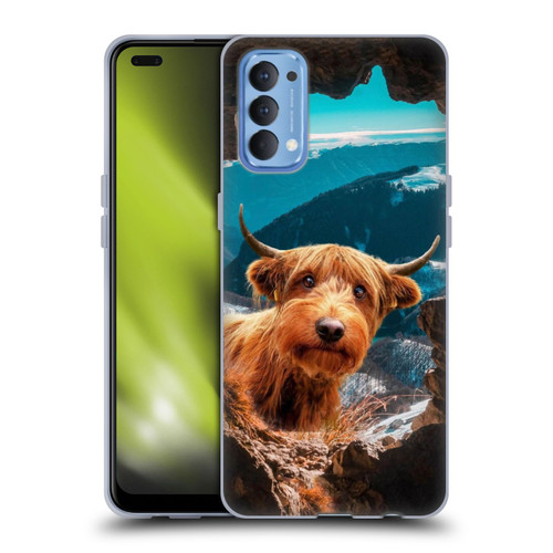 Pixelmated Animals Surreal Wildlife Cowpup Soft Gel Case for OPPO Reno 4 5G