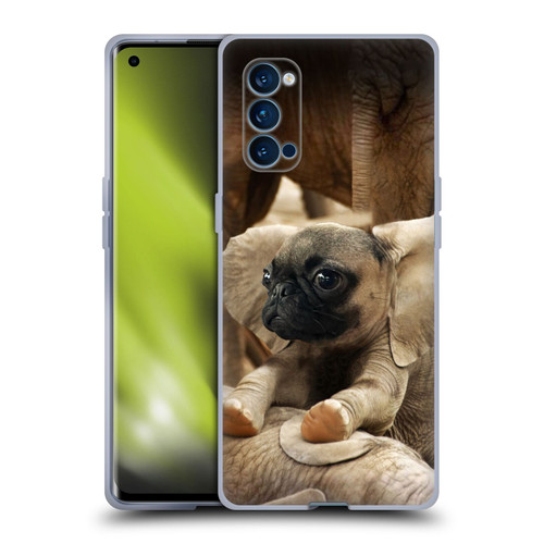 Pixelmated Animals Surreal Wildlife Pugephant Soft Gel Case for OPPO Reno 4 Pro 5G