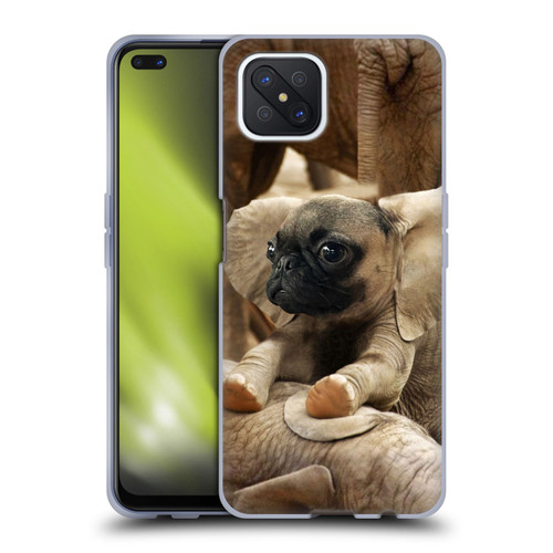 Pixelmated Animals Surreal Wildlife Pugephant Soft Gel Case for OPPO Reno4 Z 5G