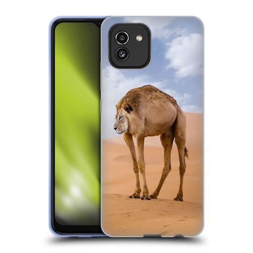 Pixelmated Animals Surreal Wildlife Camel Lion Soft Gel Case for Samsung Galaxy A03 (2021)