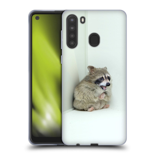 Pixelmated Animals Surreal Wildlife Hamster Raccoon Soft Gel Case for Samsung Galaxy A21 (2020)