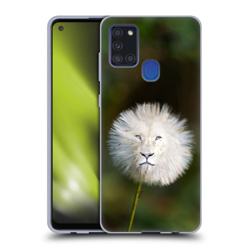 Pixelmated Animals Surreal Wildlife Dandelion Soft Gel Case for Samsung Galaxy A21s (2020)