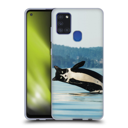 Pixelmated Animals Surreal Wildlife Orcat Soft Gel Case for Samsung Galaxy A21s (2020)